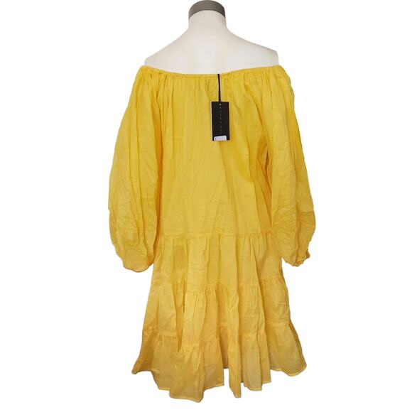 ERIKA PENA Brielle Short Boho tiered ruffle dress Santorini Sun Size S / M NEW - Picture 3 of 8